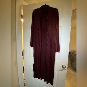 Universal Standard Sally Liquid Jersey shirt dress in black cherry XS EUC